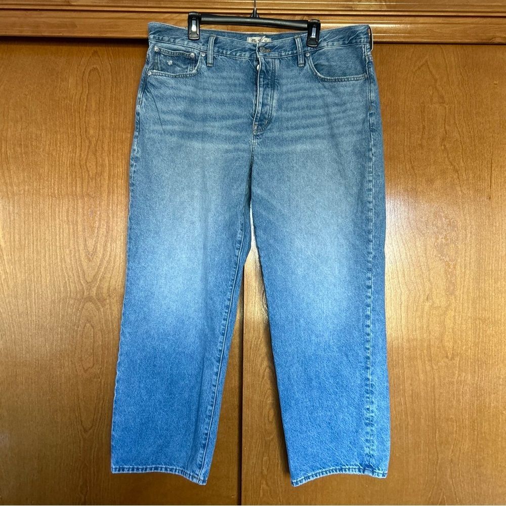 Madewell Low Slung Straight Leg High Rise Jeans Plus Size 33